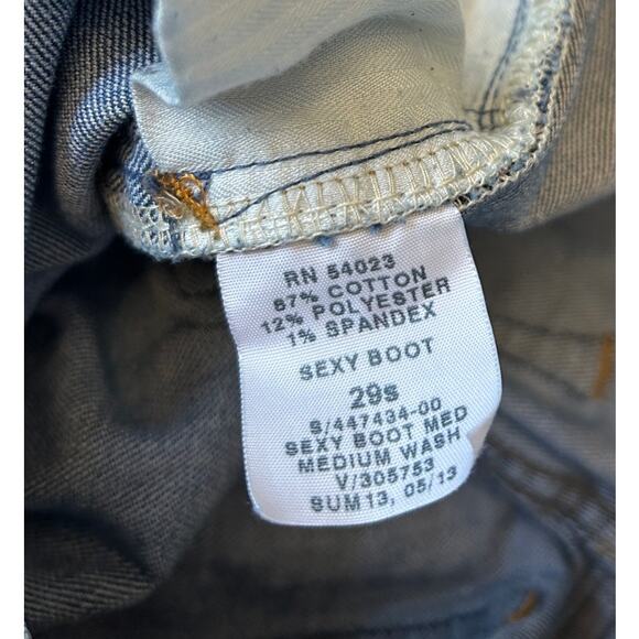 Gap 1969 Sexy Boot Jeans Women Sz 29S Blue Denim Low Rise 5 Pocket Boho Western - Picture 8 of 9